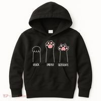 Rock Paper Scissors Hand Game Cute Paw Funny Cat Kids Hoodie thumb 0