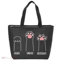 Rock Paper Scissors Hand Game Cute Paw Funny Cat Tote Bag thumb 0