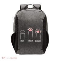 Rock Paper Scissors Hand Game Cute Paw Funny Cat Vector Backpack thumb 0
