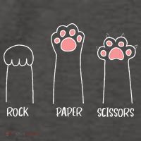 Rock Paper Scissors Hand Game Cute Paw Funny Cat Vector Backpack thumb 2
