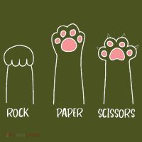 Rock Paper Scissors Hand Game Cute Paw Funny Cat The Baniff Cuffed Pom Beanie thumb 2