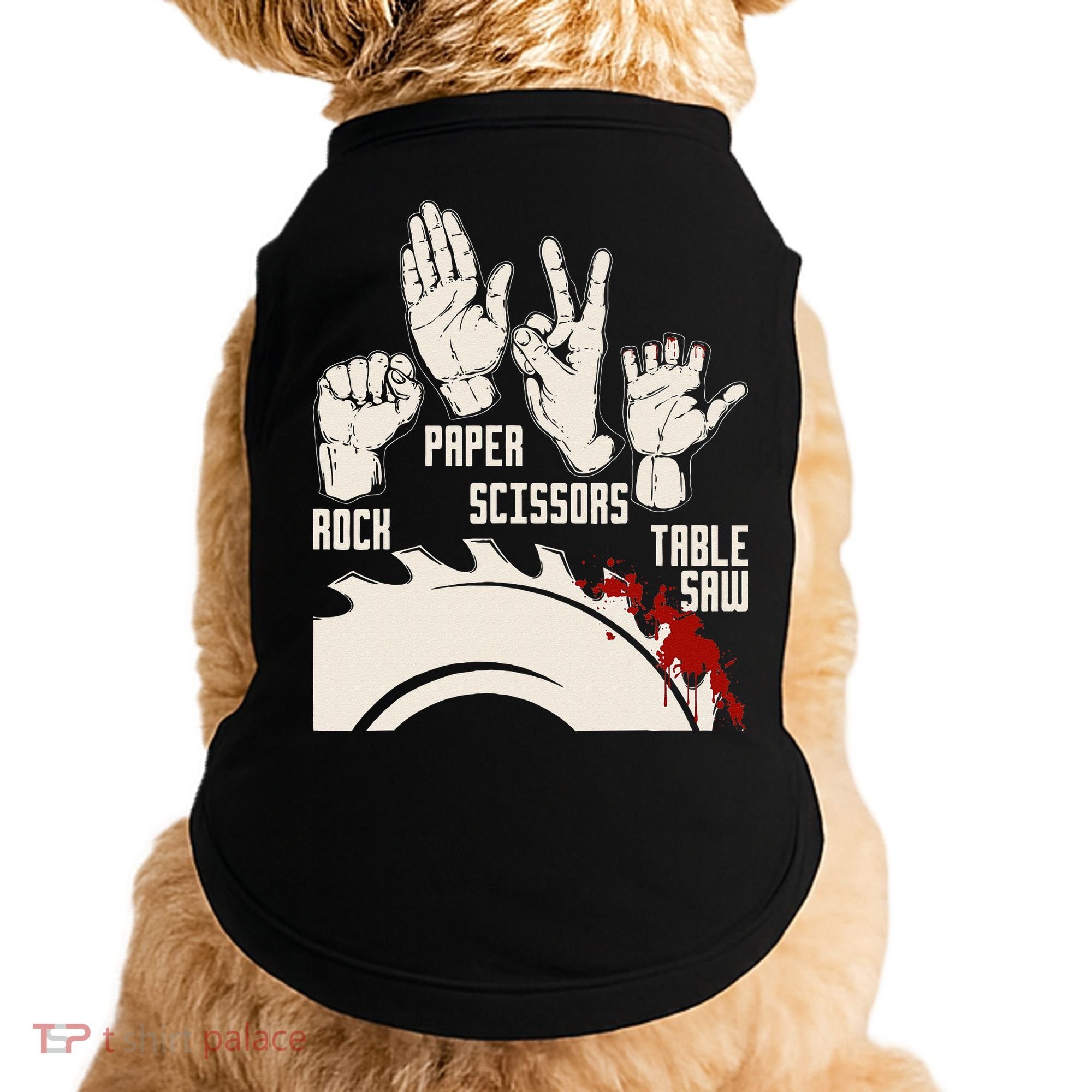 Rock Paper Scissors Table Saw Funny Woodworking Carpenter Doggie Tank