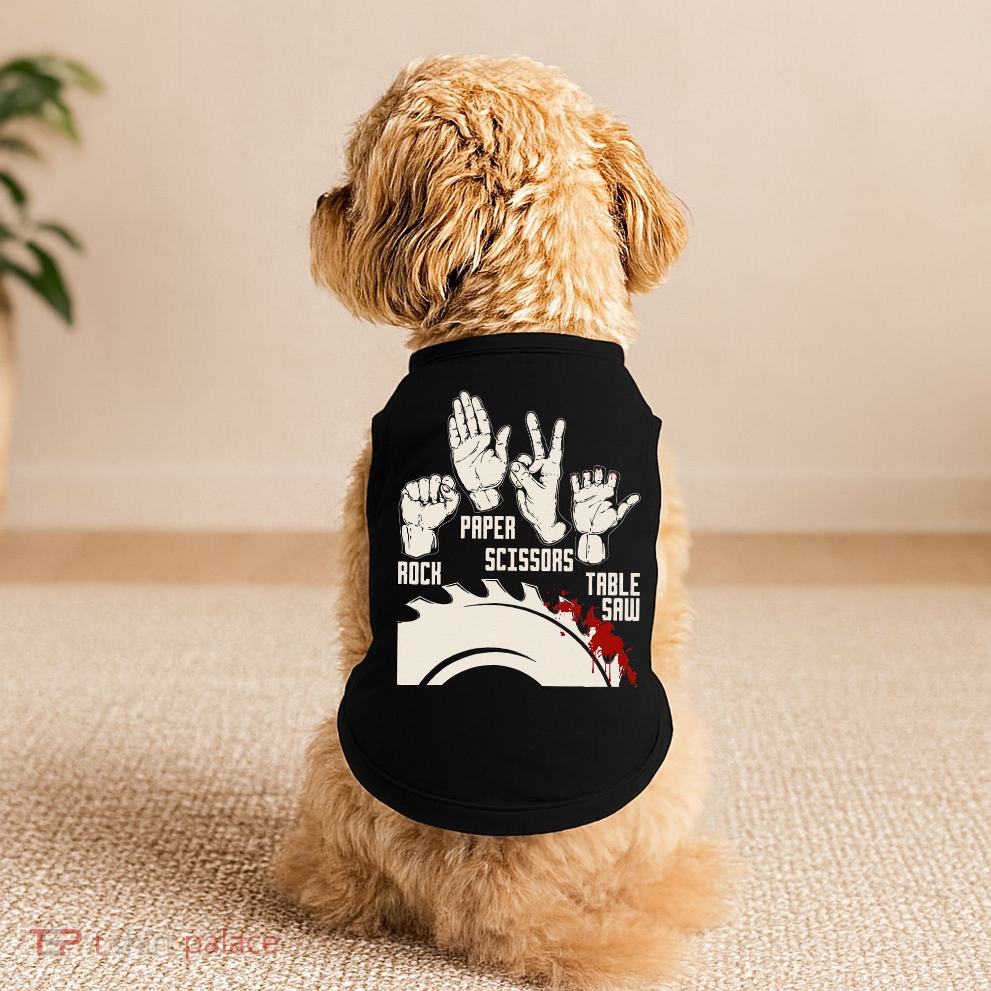 Rock Paper Scissors Table Saw Funny Woodworking Carpenter Doggie Tank