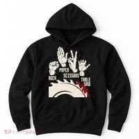 Rock Paper Scissors Table Saw Funny Woodworking Carpenter Hoodie thumb 0