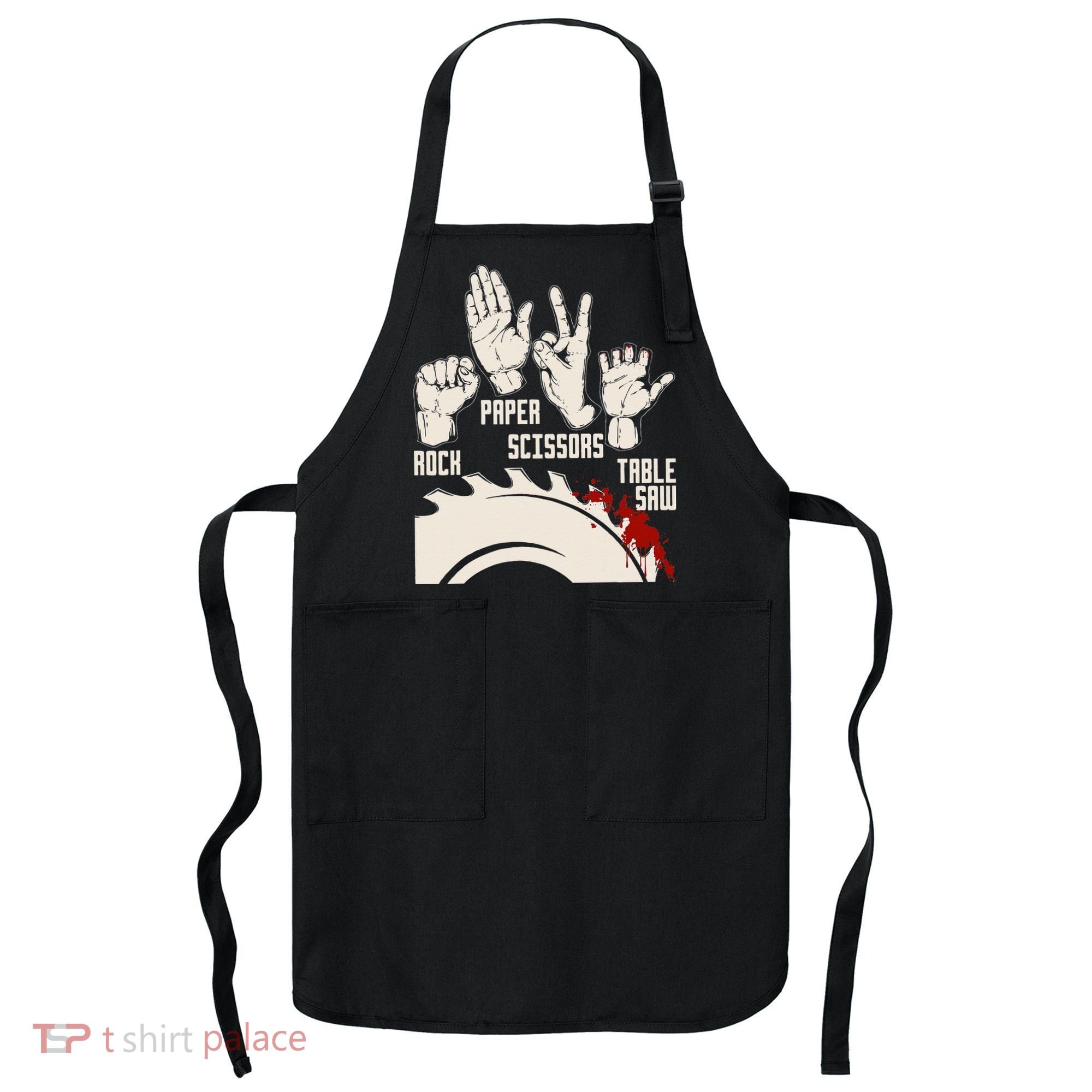 Rock Paper Scissors Table Saw Funny Woodworking Carpenter Apron