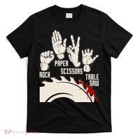 Rock Paper Scissors Table Saw Funny Woodworking Carpenter T-Shirt thumb 0