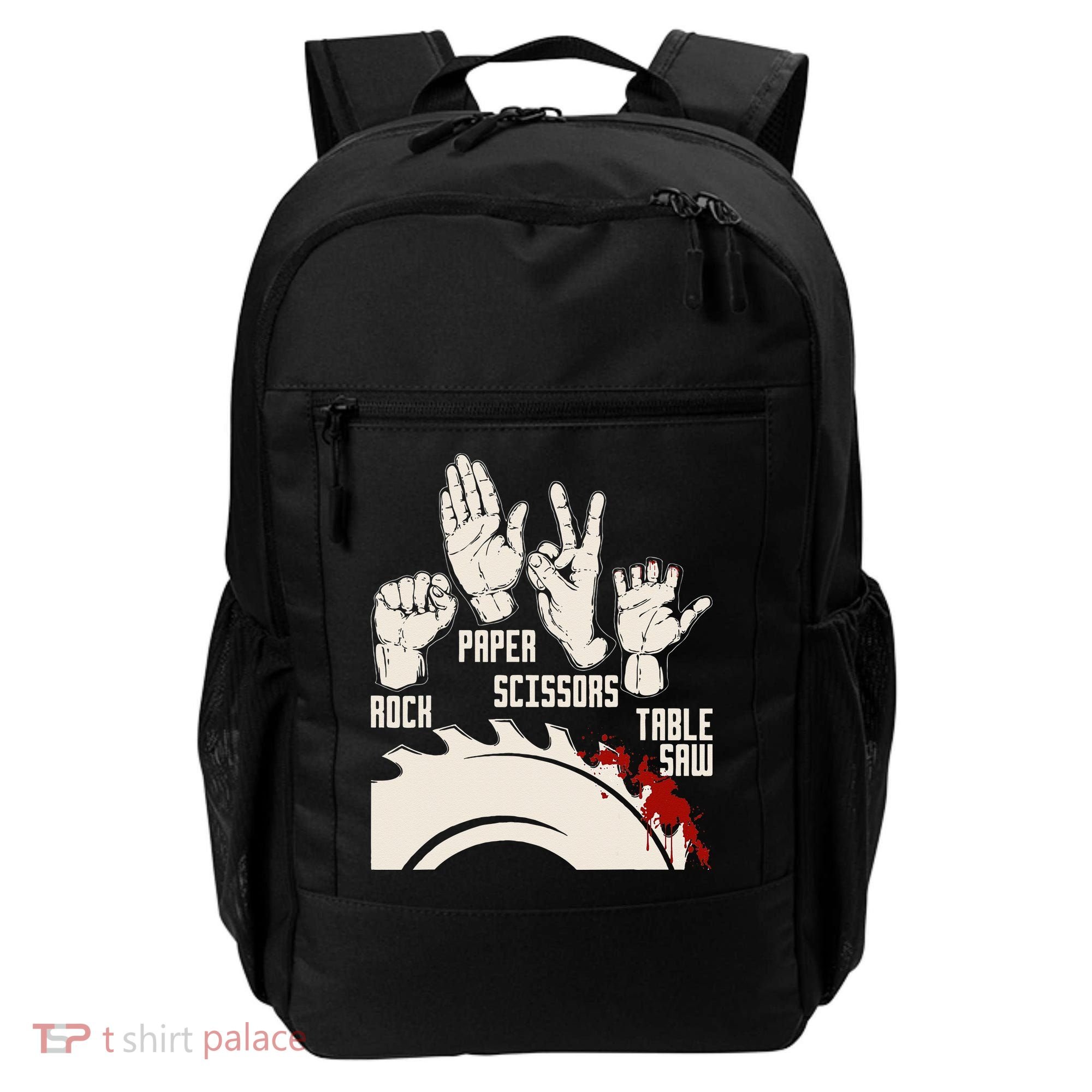Rock Paper Scissors Table Saw Funny Woodworking Carpenter Backpack