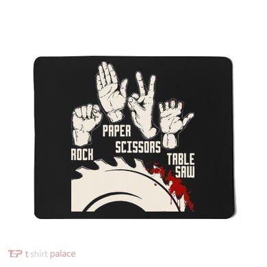 Rock Paper Scissors Table Saw Funny Woodworking Carpenter Mousepad
