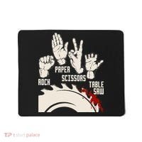 Rock Paper Scissors Table Saw Funny Woodworking Carpenter Mousepad thumb 0