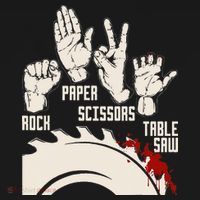 Rock Paper Scissors Table Saw Funny Woodworking Carpenter Ornament thumb 1