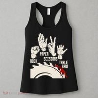 Rock Paper Scissors Table Saw Funny Woodworking Carpenter Women's Tank Top thumb 3