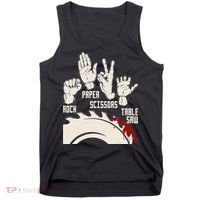 Rock Paper Scissors Table Saw Funny Woodworking Carpenter Tank Top thumb 0