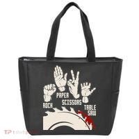 Rock Paper Scissors Table Saw Funny Woodworking Carpenter Tote Bag thumb 0