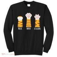 Rock Paper Scissors Hand Game Funny Cute Paw Cat Lovers Sweatshirt thumb 0