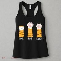 Rock Paper Scissors Hand Game Funny Cute Paw Cat Lovers Women's Tank Top thumb 3