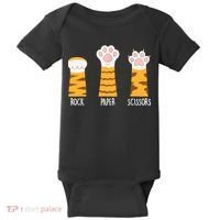 Rock Paper Scissors Hand Game Funny Cute Paw Cat Lovers Baby Bodysuit thumb 0