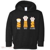 Rock Paper Scissors Hand Game Funny Cute Paw Cat Lovers Toddler Hoodie thumb 0