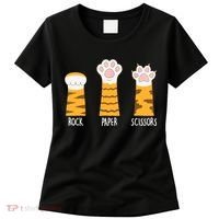 Rock Paper Scissors Hand Game Funny Cute Paw Cat Lovers Women's T-Shirt thumb 0