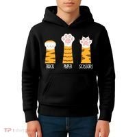 Rock Paper Scissors Hand Game Funny Cute Paw Cat Lovers Kids Hoodie thumb 4