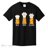 Rock Paper Scissors Hand Game Funny Cute Paw Cat Lovers Kids T-Shirt thumb 0
