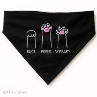Rock Paper Scissors Cute Paw Hand Game Funny Cat Funny Gift USA-Made Doggie Bandana thumb 0