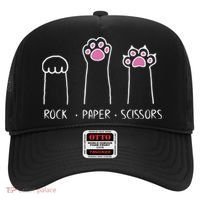 Rock Paper Scissors Cute Paw Hand Game Funny Cat Funny Gift Hat thumb 0