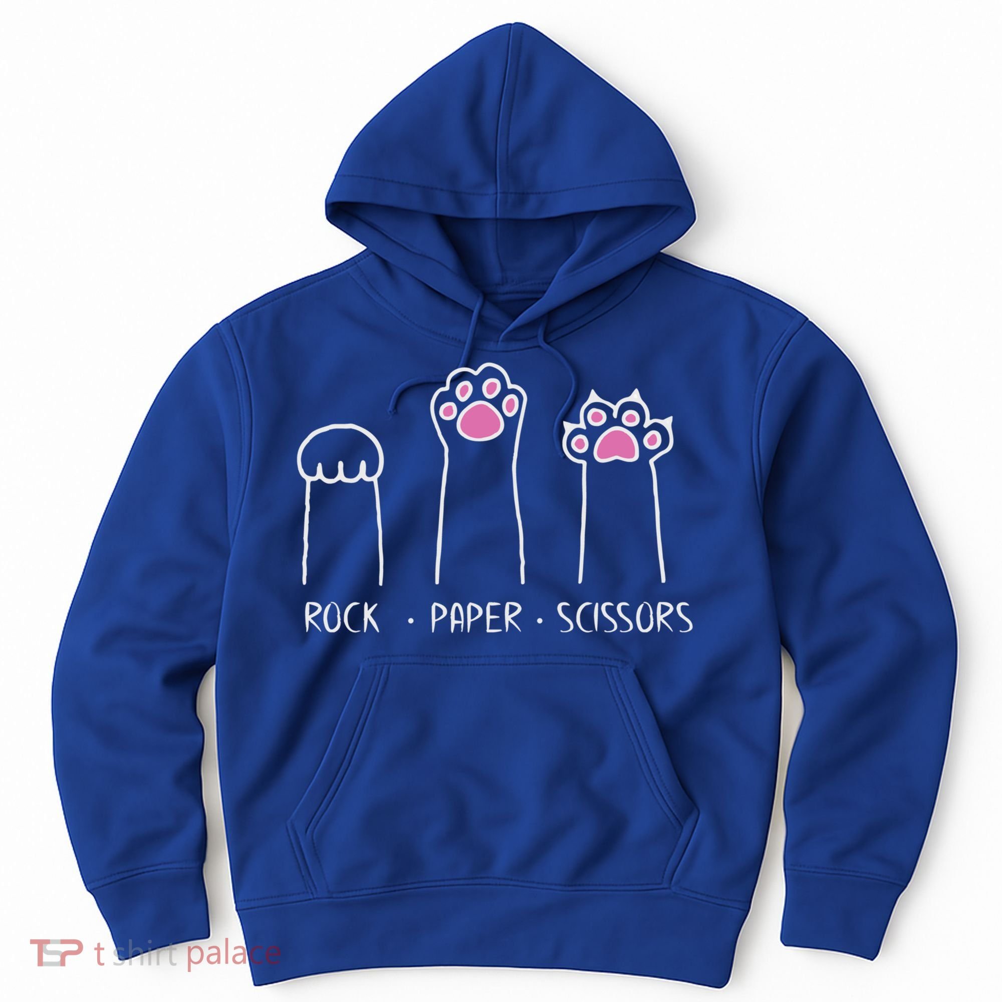 Rock Paper Scissors Cute Paw Hand Game Funny Cat Funny Gift Hoodie
