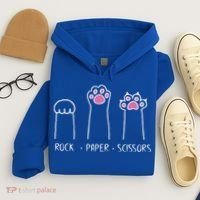Rock Paper Scissors Cute Paw Hand Game Funny Cat Funny Gift Hoodie thumb 4