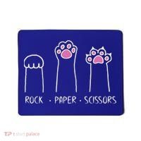 Rock Paper Scissors Cute Paw Hand Game Funny Cat Funny Gift Mousepad thumb 0