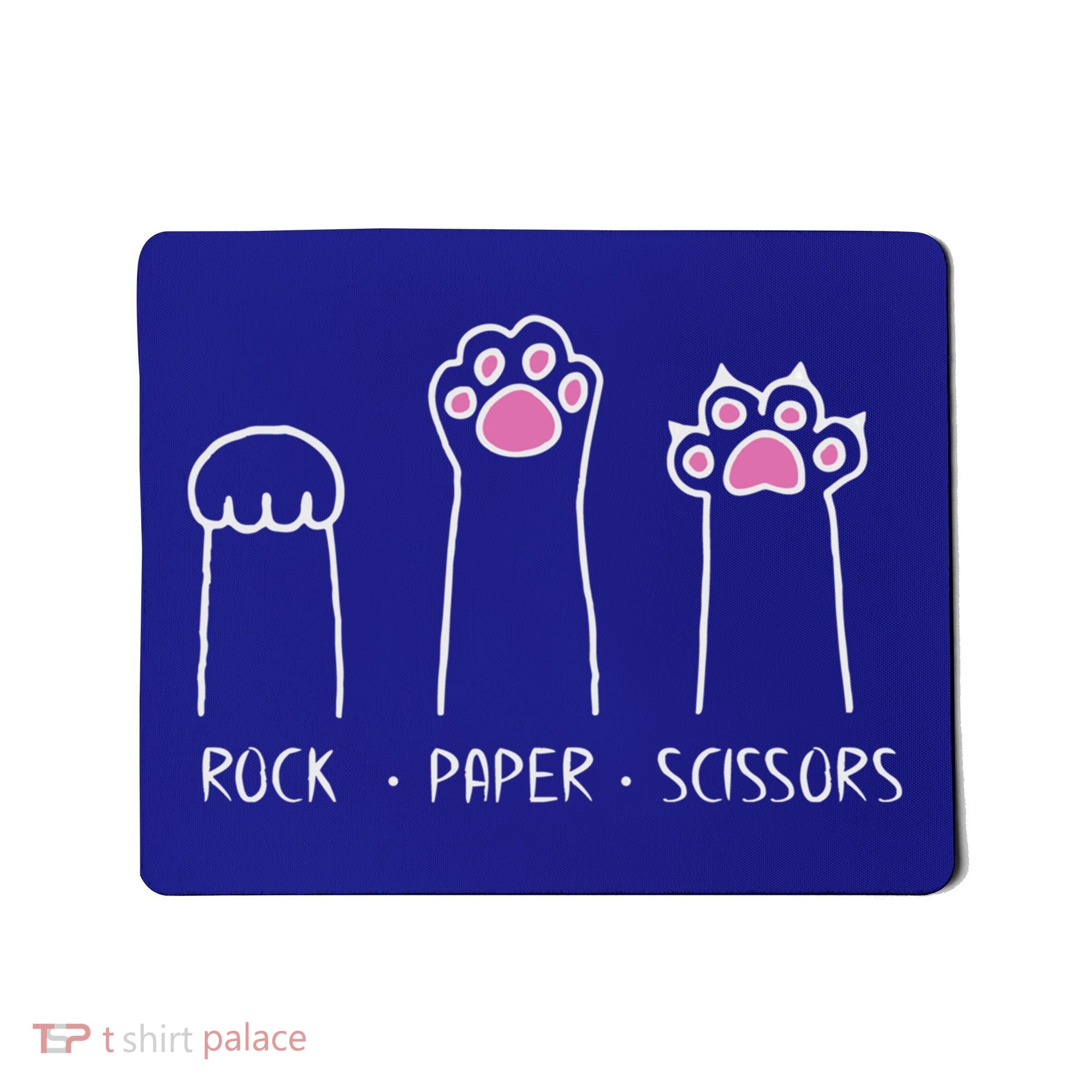 Rock Paper Scissors Cute Paw Hand Game Funny Cat Funny Gift Mousepad