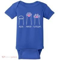 Rock Paper Scissors Cute Paw Hand Game Funny Cat Funny Gift Baby Bodysuit thumb 0