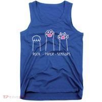 Rock Paper Scissors Cute Paw Hand Game Funny Cat Funny Gift Tank Top thumb 0