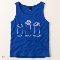 Rock Paper Scissors Cute Paw Hand Game Funny Cat Funny Gift Tank Top thumb 2