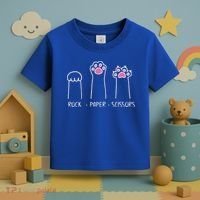 Rock Paper Scissors Cute Paw Hand Game Funny Cat Funny Gift Toddler T-Shirt thumb 3