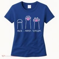 Rock Paper Scissors Cute Paw Hand Game Funny Cat Funny Gift Women's T-Shirt thumb 0