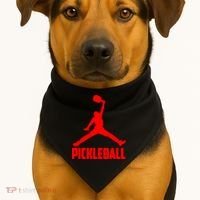 Red Pickleball Sports Logo USA-Made Doggie Bandana thumb 1