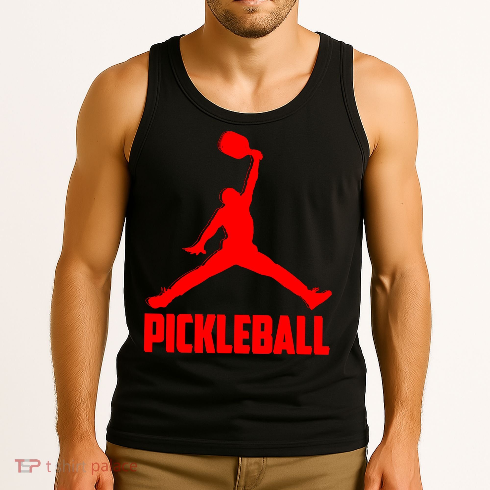 Red Pickleball Sports Logo Tank Top