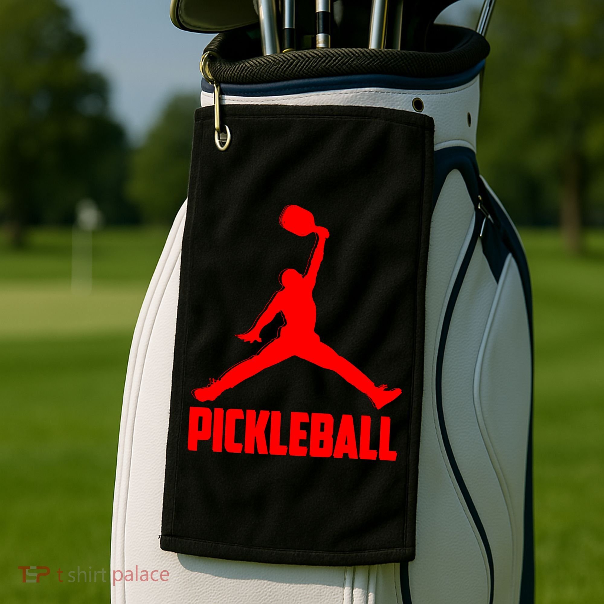 Red Pickleball Sports Logo Golf Towel