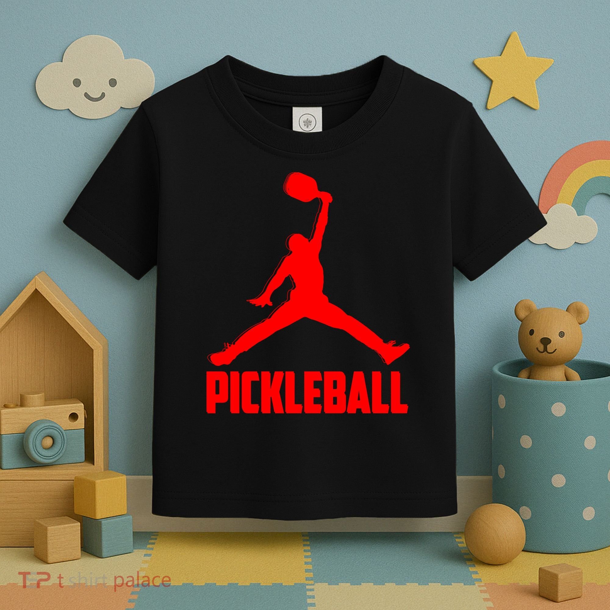 Red Pickleball Sports Logo Toddler T-Shirt