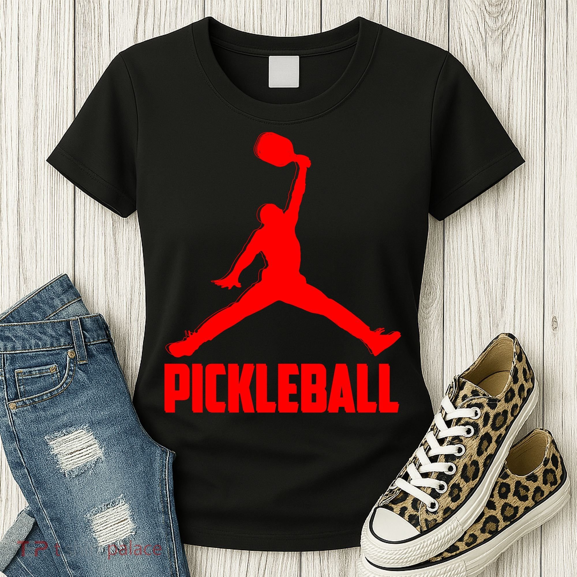 Red Pickleball Sports Logo Women's T-Shirt