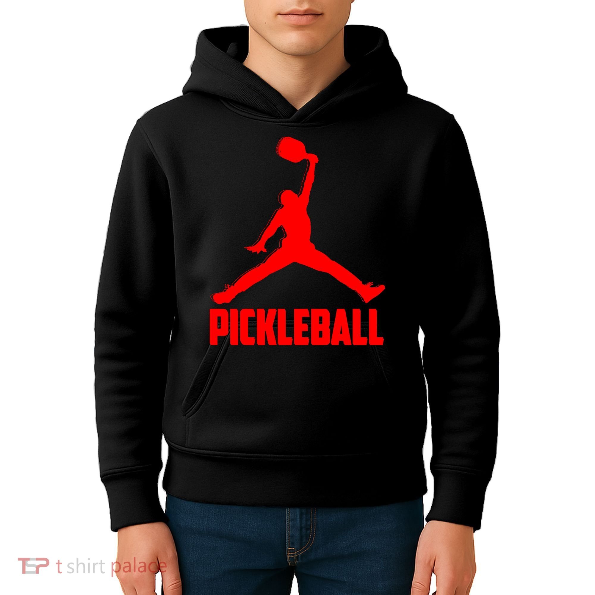 Red Pickleball Sports Logo Kids Hoodie