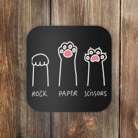 Rock Paper Scissors Cat Paws Coaster thumb 0