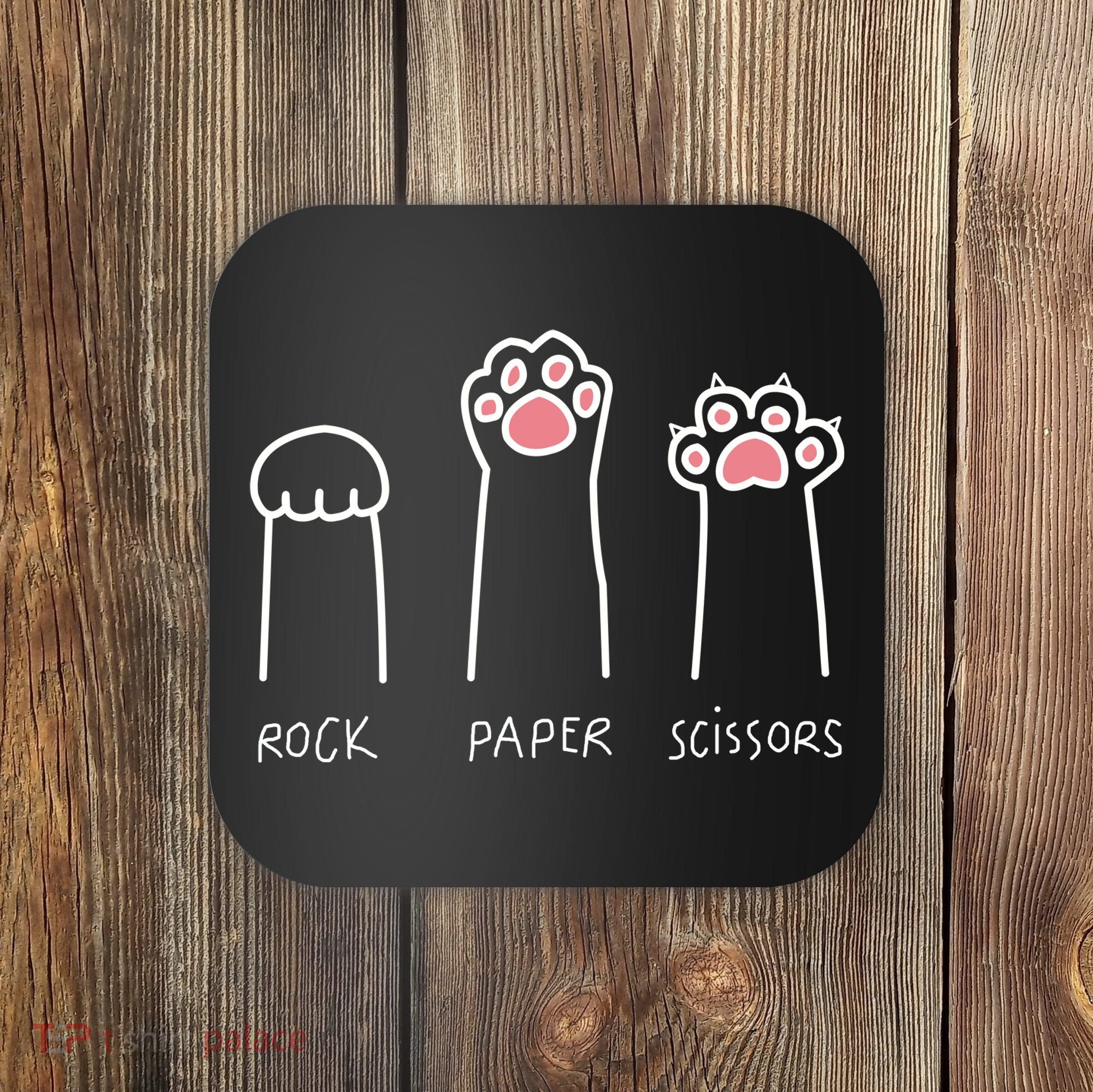 Rock Paper Scissors Cat Paws Coaster