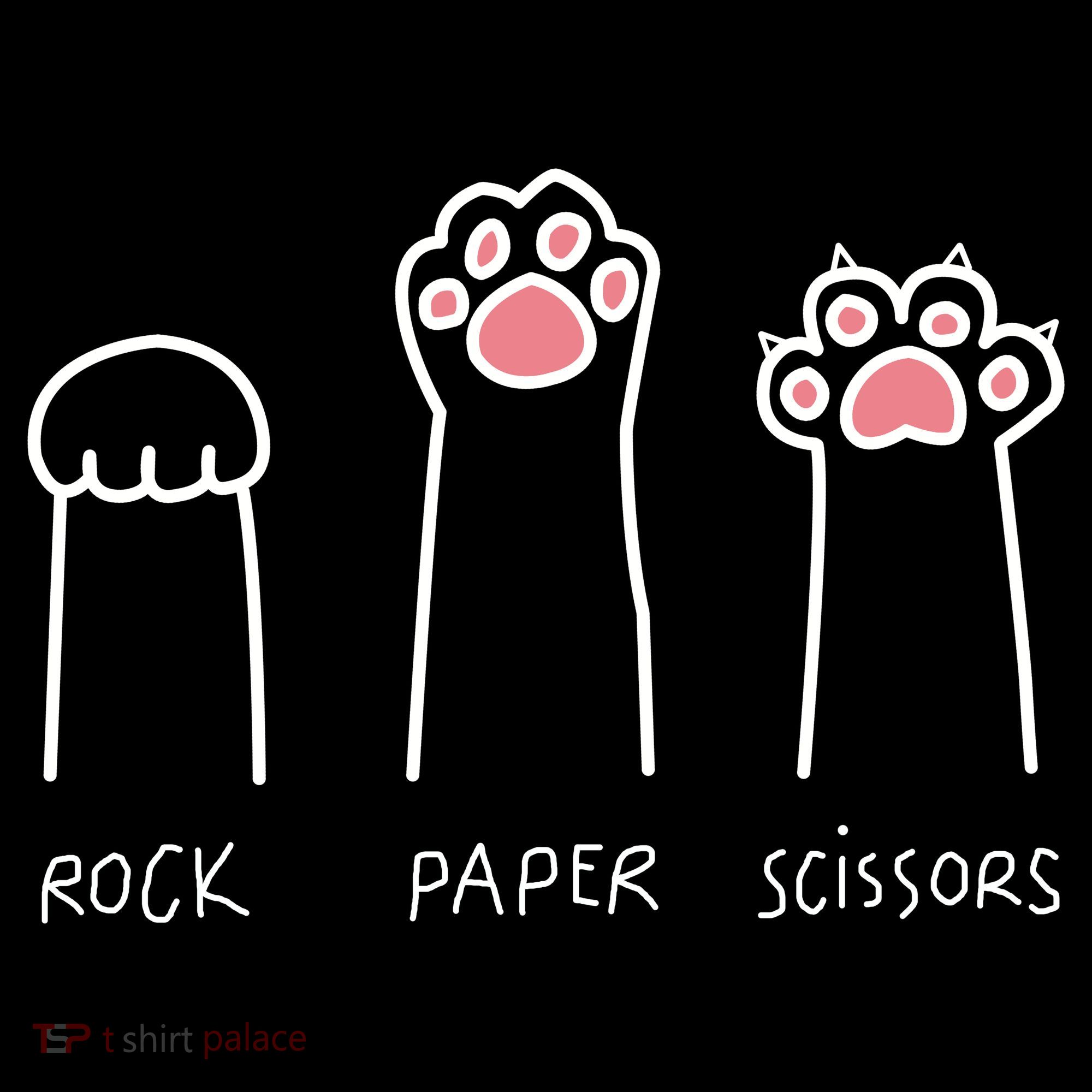 Rock Paper Scissors Cat Paws Women's Tri-Blend 3/4-Sleeve Raglan Shirt