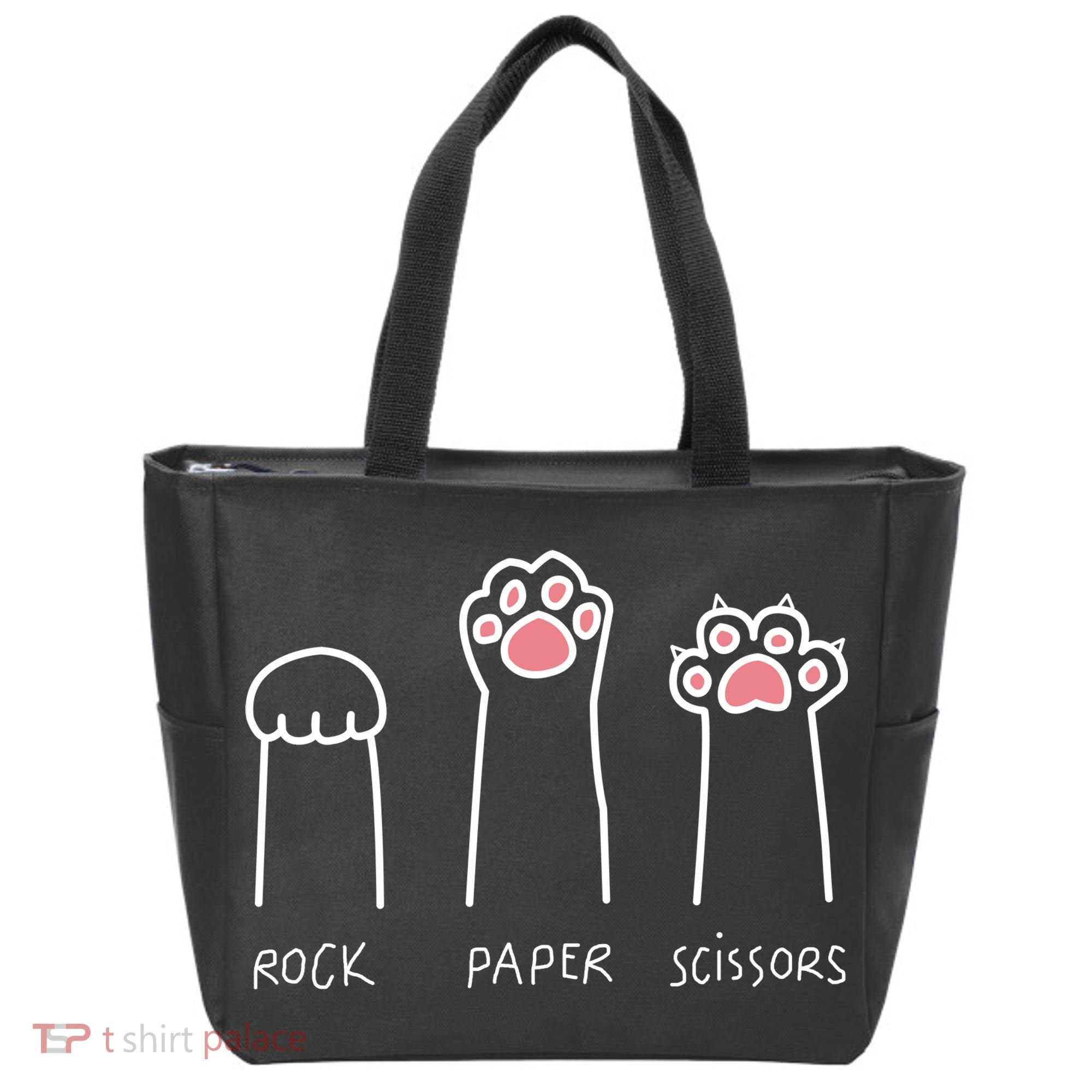 Rock Paper Scissors Cat Paws Tote Bag