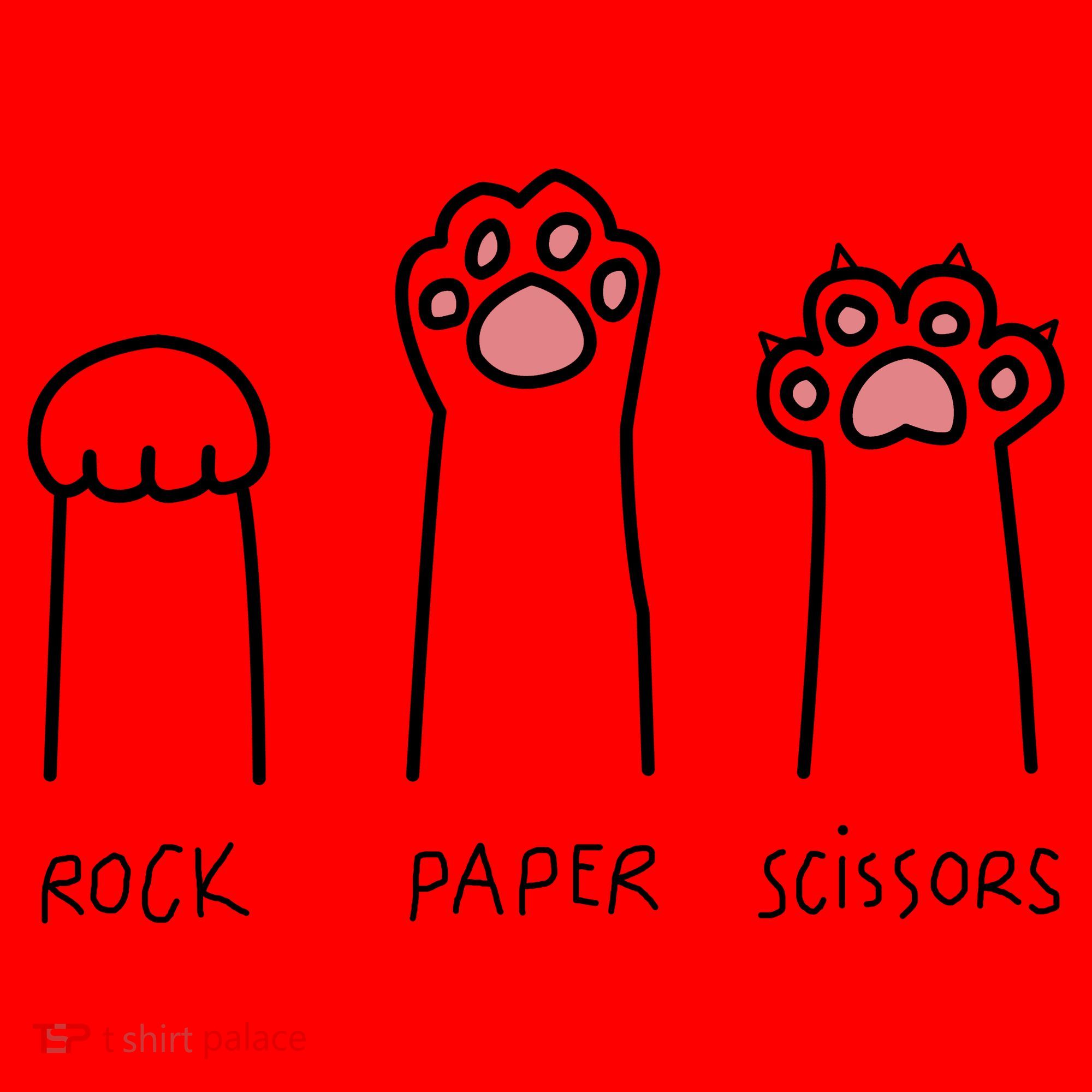 Rock Paper Scissors Cat Paws Santa Hat