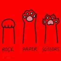 Rock Paper Scissors Cat Paws Santa Hat thumb 1