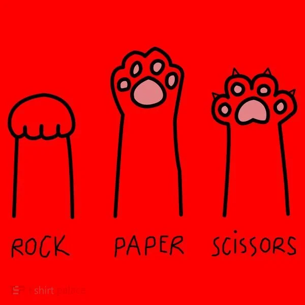 Rock Paper Scissors Cat Paws Santa Hat