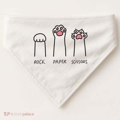 Rock Paper Scissors Cat Paws USA-Made Doggie Bandana