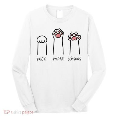 Rock Paper Scissors Cat Paws Long Sleeve Shirt